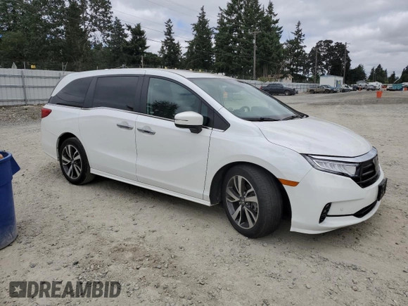 2022 Honda Odyssey Touring with VIN 5FNRL6H8XNB016064, listed as a Copart auction lot 65289595 with 24,946 mi miles and Salvage title. Bid and sale history available at DreamBid. Image 4.