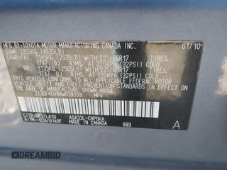 2010 Toyota RAV4 Ltd with VIN 2T3DF4DV9AW039339, listed as a IAAI auction lot 41304510 with 192,609 mi miles. Bid and sale history available at carsss.com. Image 9.