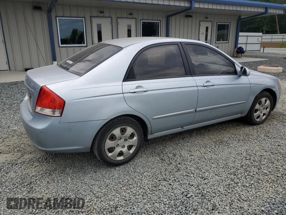 2007 Kia Spectra EX z VIN KNAFE121775389527, wystawiony jako Copart lot #56517285 z przebiegiem 340 861 mil mil oraz Szkoda całkowita • Salvage title. Historia ofert i sprzedaży dostępna na DreamBid. Obrazek 3.