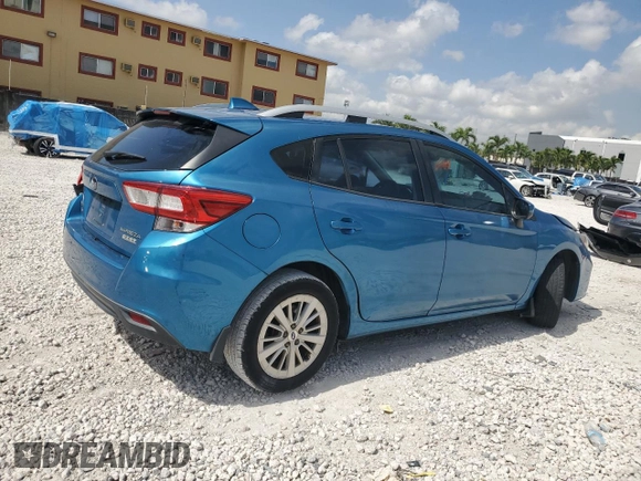 2017 Subaru Impreza Premium with VIN 4S3GTAD65H3703808, listed as a Copart auction lot 57396095 with 68,960 mi miles and Salvage title. Bid and sale history available at DreamBid. Image 3.