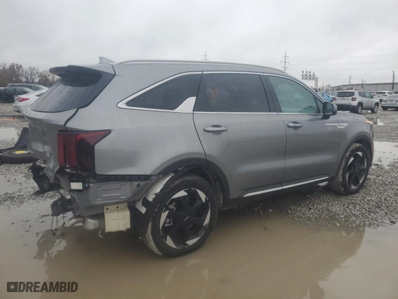 2025 Kia Sorento Hybrid EX with VIN KNDRHDJG4S5286931, listed as a Copart auction lot 81297514 with 4,864 mi miles and Salvage Title. Bid and sale history available at carsss.com. Image 3.