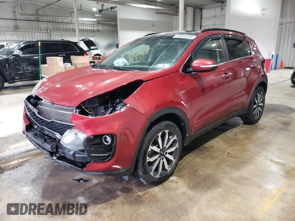 2018 Kia Sportage EX with VIN KNDPNCAC1J7446998, listed as a Copart auction lot 48864255 with 90,304 mi miles and Salvage Title. Bid and sale history available at carsss.com. Image 1.