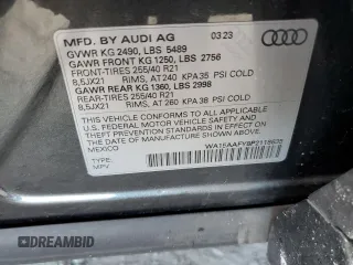 2023 Audi Q5 Sportback S line Premium Plus with VIN WA15AAFY8P2118635, listed as a Copart auction lot 87265094 with 20,844 mi miles and Salvage title. Bid and sale history available at DreamBid. Image 14.