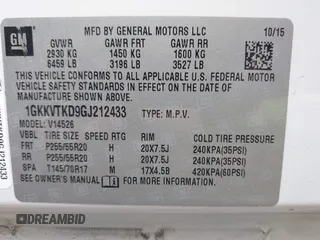 2016 GMC Acadia Denali with VIN 1GKKVTKD9GJ212433, listed as a IAAI auction lot 42028280 with 106,452 mi miles and . Bid and sale history available at DreamBid. Image 9.