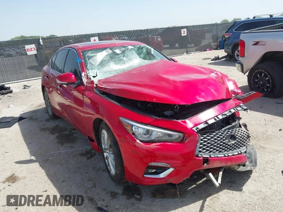 2021 Infiniti Q50 Luxe with VIN JN1EV7BP1MM705935, listed as a IAAI auction lot 42259901 with 52,813 mi miles and . Bid and sale history available at DreamBid. Image 1.