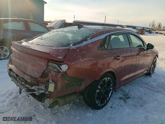 2021 Kia K5 GT-Line with VIN 5XXG64J25MG070635, listed as a Copart auction lot 45729275 with 49,667 mi miles and Salvage Title. Bid and sale history available at carsss.com. Image 3.