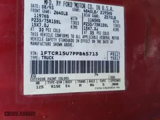 1993 Ford Ranger XL with VIN 1FTCR15U7PPB65713, listed as a Copart auction lot 69466044 with 1,350 mi miles and Salvage Title. Bid and sale history available at carsss.com. Image 13.
