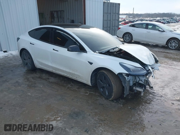 2021 Tesla Model 3 Long Range with VIN 5YJ3E1EB6MF094309, listed as a IAAI auction lot 41651475 with Not Provided miles. Bid and sale history available at carsss.com. Image 1.