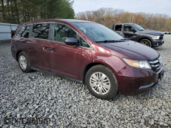 2014 Honda Odyssey LX with VIN 5FNRL5H29EB133074, listed as a Copart auction lot 52322725 with 44,804 mi miles and Salvage Title. Bid and sale history available at DreamBid. Image 4.