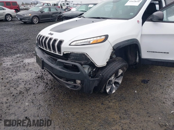 2018 Jeep Cherokee Trailhawk with VIN 1C4PJMBBXJD567022, listed as a IAAI auction lot 41834618 with 41,017 mi miles and . Bid and sale history available at DreamBid. Image 6.