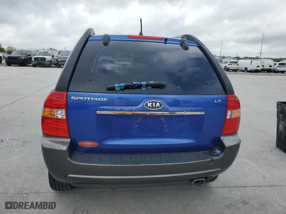 2007 Kia Sportage LX with VIN KNDJF724577311954, listed as a Copart auction lot 51425575 with 181,430 mi miles and Salvage Title. Bid and sale history available at carsss.com. Image 6.