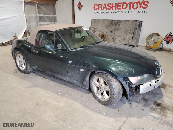 2000 BMW Z3 2.5L with VIN WBACH9344YLG05934, listed as a Copart auction lot 43914025 with NaN miles and Salvage Title. Bid and sale history available at carsss.com. Image 4.