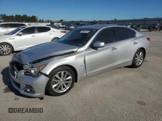 2014 Infiniti Q50 Premium with VIN JN1BV7AP8EM689674, listed as a Copart auction lot 49543755 with 158,499 mi miles and Salvage Title. Bid and sale history available at carsss.com. Image 1.