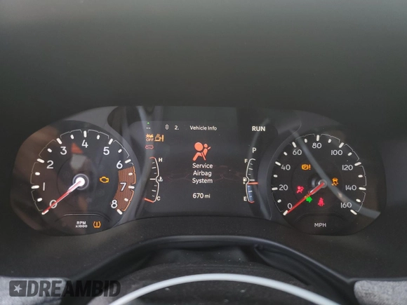 2025 Jeep Compass Latitude with VIN 3C4NJDBN7ST515618, listed as a Copart auction lot 57312805 with 670 mi miles and Salvage title. Bid and sale history available at DreamBid. Image 9.