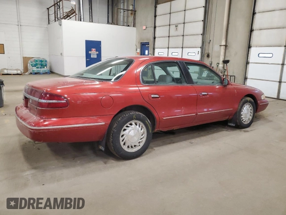 1997 Lincoln Continental with VIN 1LNLM97V9VY616128, listed as a Copart auction lot 48687805 with 61,591 mi miles and Salvage Title. Bid and sale history available at carsss.com. Image 3.