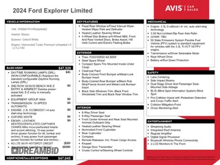 2024 Ford Explorer Limited with VIN 1FMSK7FH1RGA24462, listed as a Copart auction lot 49630855 with 13,995 mi miles and Non Repairable. Bid and sale history available at carsss.com. Image 13.