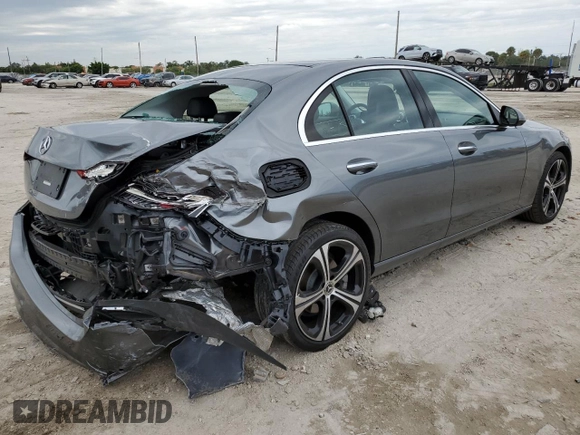 2022 Mercedes-Benz C 300 with VIN W1KAF4GB1NR007727, listed as a Copart auction lot 67878504 with 12,880 mi miles and Salvage Title. Bid and sale history available at DreamBid. Image 3.