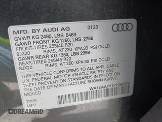 2023 Audi Q5 S line Premium Plus с VIN WA1EAAFY1P2088376, выставлен на аукционе IAAI как лот 42190489 с пробегом 14 067 миль миль и . История ставок и продаж доступна на DreamBid. Изображение 9.