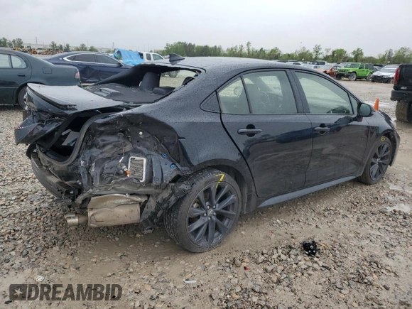 2023 Toyota Corolla SE with VIN JTDS4MCE4P3514602, listed as a Copart auction lot 50750075 with 45,624 mi miles and Salvage Title. Bid and sale history available at DreamBid. Image 3.
