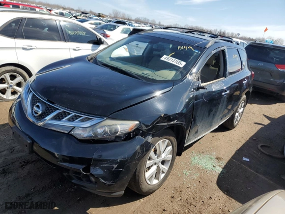2014 Nissan Murano SL with VIN JN8AZ1MU0EW412599, listed as a Copart auction lot 49313105 with 175,255 mi miles and Salvage Title. Bid and sale history available at carsss.com. Image 1.