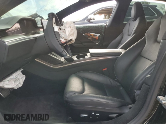 2021 Tesla Model S Plaid with VIN 5YJSA1E6XMF456295, listed as a Copart auction lot 55877025 with Not provided miles and Salvage title. Bid and sale history available at DreamBid. Image 7.