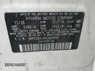 2019 Hyundai Accent SE with VIN 3KPC24A36KE066005, listed as a Copart auction lot 52402835 with 95,623 mi miles and Salvage Title. Bid and sale history available at carsss.com. Image 12.