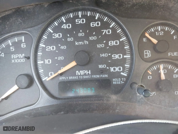 2001 Chevrolet Tahoe LS with VIN 1GNEK13TX1R192382, listed as a IAAI auction lot 39976735 with 243,083 mi miles. Bid and sale history available at carsss.com. Image 7.