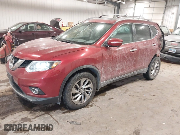 2015 Nissan Rogue SL with VIN 5N1AT2MV8FC754666, listed as a IAAI auction lot 41105253 with 74,547 mi miles. Bid and sale history available at carsss.com. Image 19.