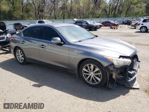 2014 Infiniti Q50 Premium with VIN JN1BV7AP5EM681046, listed as a Copart auction lot 50008295 with 155,649 mi miles and Salvage Title. Bid and sale history available at carsss.com. Image 4.
