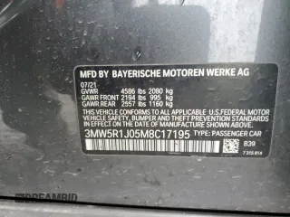 2021 BMW 3 Series 330i z VIN 3MW5R1J05M8C17195, wystawiony jako Copart lot #51162815 z przebiegiem 64 291 mil mil oraz Szkoda całkowita • Salvage title. Historia ofert i sprzedaży dostępna na DreamBid. Obrazek 12.