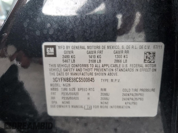 2012 Cadillac SRX Performance Collection z VIN 3GYFNBE38CS500845, wystawiony jako Copart lot #60410635 z przebiegiem 164 217 mil mil oraz Szkoda całkowita • Salvage title. Historia ofert i sprzedaży dostępna na DreamBid. Obrazek 13.
