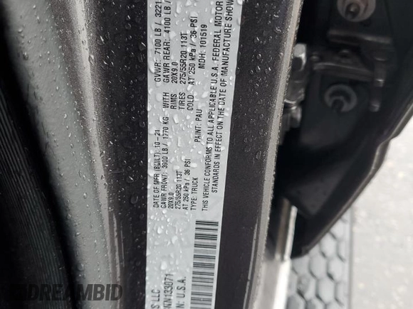 2022 Ram 1500 Big Horn with VIN 1C6SRFBT3NN133071, listed as a Copart auction lot 55748355 with Not provided miles and Salvage title. Bid and sale history available at DreamBid. Image 12.
