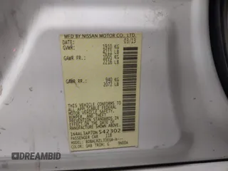 2013 Nissan Altima SV with VIN 1N4AL3AP7DN542302, listed as a IAAI auction lot 42016752 with 161,493 mi miles and . Bid and sale history available at carsss.com. Image 9.