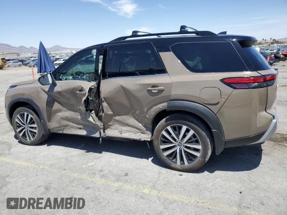 2024 Nissan Pathfinder Platinum with VIN 5N1DR3DG5RC287469, listed as a Copart auction lot 58971765 with 1,812 mi miles and Salvage title. Bid and sale history available at DreamBid. Image 2.