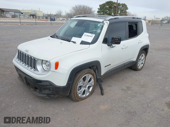 2018 Jeep Renegade Limited с VIN ZACCJADB6JPH99693, выставлен на аукционе IAAI как лот 41206945 с пробегом 52 865 миль миль и . История ставок и продаж доступна на DreamBid. Изображение 17.