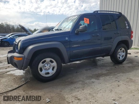 2004 Jeep Liberty Sport with VIN 1J4GL48K34W198928, listed as a Copart auction lot 54298735 with 121,641 mi miles and Non Repairable. Bid and sale history available at carsss.com. Image 1.