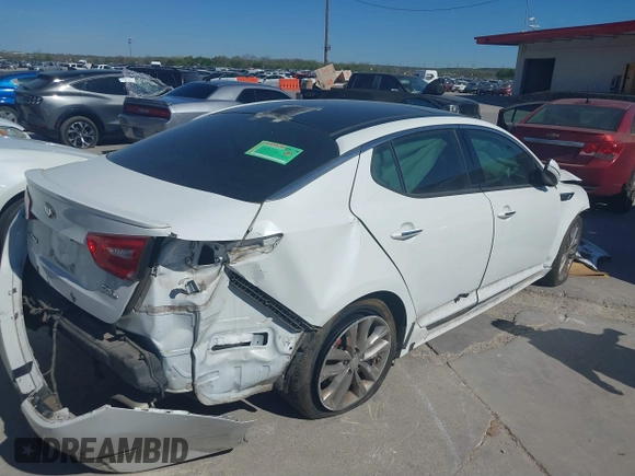 2015 Kia Optima SXL Turbo with VIN 5XXGR4A61FG428391, listed as a IAAI auction lot 41869452 with 63,130 mi miles and . Bid and sale history available at DreamBid. Image 4.