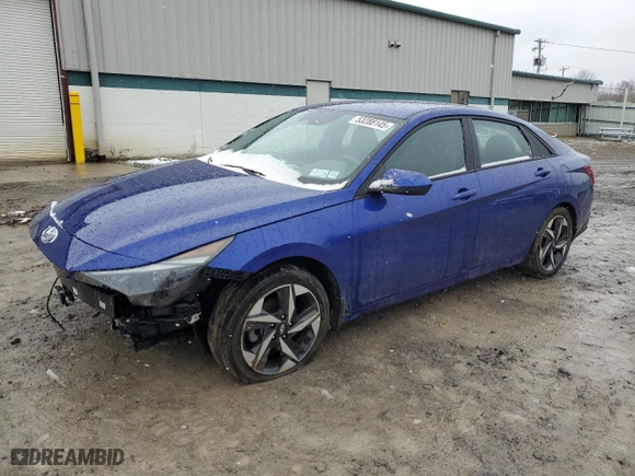2023 Hyundai Elantra SEL with VIN KMHLS4AG3PU615456, listed as a Copart auction lot 53288145 with 60,185 mi miles and Salvage Title. Bid and sale history available at carsss.com. Image 1.