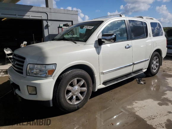 2005 Infiniti QX56 z VIN 5N3AA08CX5N804531, wystawiony jako Copart lot #43847445 z przebiegiem 130 074 mil mil oraz Szkoda całkowita • Salvage title. Historia ofert i sprzedaży dostępna na DreamBid. Obrazek 1.