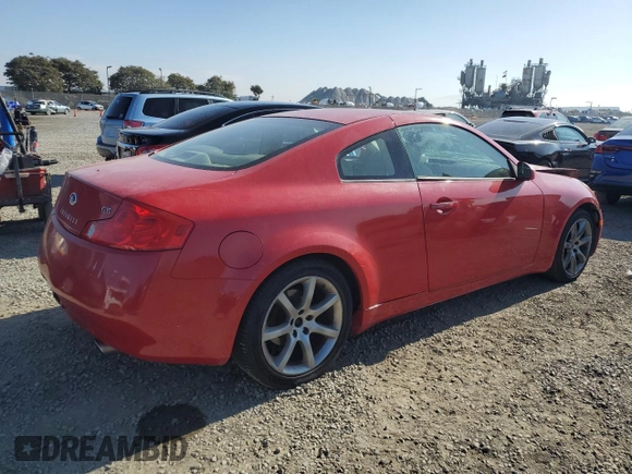 2004 Infiniti G35 Coupe w/Leather with VIN JNKCV54E64M802230, listed as a Copart auction lot 83816154 with 145,053 mi miles and Clean Title. Bid and sale history available at carsss.com. Image 3.