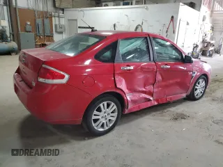 2008 Ford Focus SE with VIN 1FAHP35N78W279594, listed as a Copart auction lot 52183015 with 117,086 mi miles and Salvage Title. Bid and sale history available at carsss.com. Image 3.