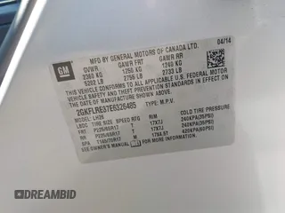 2014 GMC Terrain SLE z VIN 2GKFLRE37E6326485, wystawiony jako IAAI lot #42193314 z przebiegiem 167 209 mil mil oraz . Historia ofert i sprzedaży dostępna na DreamBid. Obrazek 9.