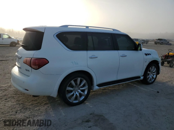 2014 Infiniti QX80 with VIN JN8AZ2NE1E9067174, listed as a Copart auction lot 43351525 with 115,255 mi miles and Salvage Title. Bid and sale history available at carsss.com. Image 3.