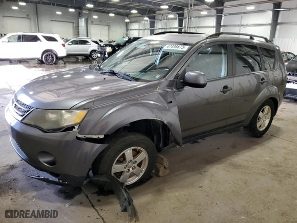 2007 Mitsubishi Outlander LS with VIN JA4MT31X47U012820, listed as a Copart auction lot 47498875 with 122,508 mi miles and Salvage Title. Bid and sale history available at carsss.com. Image 1.
