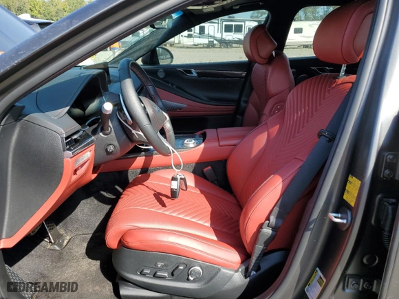 2023 Genesis G80 3.5T Sport with VIN KMTGB4SD5PU165546, listed as a Copart auction lot 75081954 with 8,466 mi miles and Non Repairable. Bid and sale history available at carsss.com. Image 7.