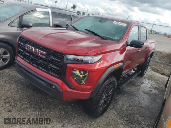 2024 GMC Canyon 2WD Elevation with VIN 1GTP5BEK9R1148967, listed as a Copart auction lot 74948314 with 0 mi miles and Non Repairable. Bid and sale history available at carsss.com. Image 1.