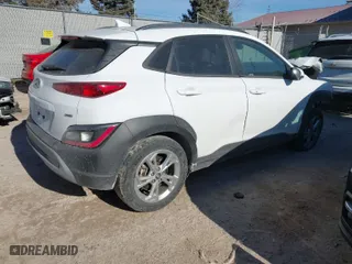 2023 Hyundai Kona SEL with VIN KM8K6CAB9PU942412, listed as a IAAI auction lot 41452365 with 21,017 mi miles. Bid and sale history available at carsss.com. Image 4.