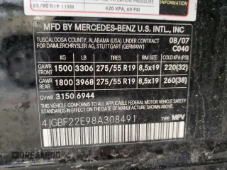 2008 Mercedes-Benz GL-Class 3.0L CDI with VIN 4JGBF22E98A308491, listed as a Copart auction lot 51607395 with 248,759 mi miles and Clean Title. Bid and sale history available at carsss.com. Image 13.