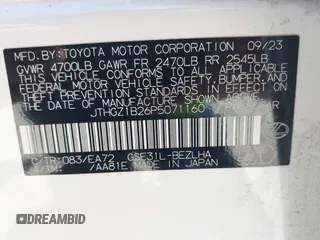 2023 Lexus IS 350 F Sport with VIN JTHGZ1B26P5071160, listed as a IAAI auction lot 42513194 with 43,539 mi miles and . Bid and sale history available at DreamBid. Image 9.