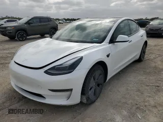 2022 Tesla Model 3 Long Range with VIN 5YJ3E1EB2NF105145, listed as a Copart auction lot 48456635 with 71,616 mi miles and Salvage Title. Bid and sale history available at carsss.com. Image 1.